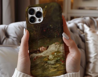 Ophelia schilderij telefoonhoesje voor iPhone 17e 17 16e 16 15 14 13 12 11 MagSafe Samsung Galaxy S26 S25 S24 S23 Pixel 10 esthetische kunst cadeau-idee