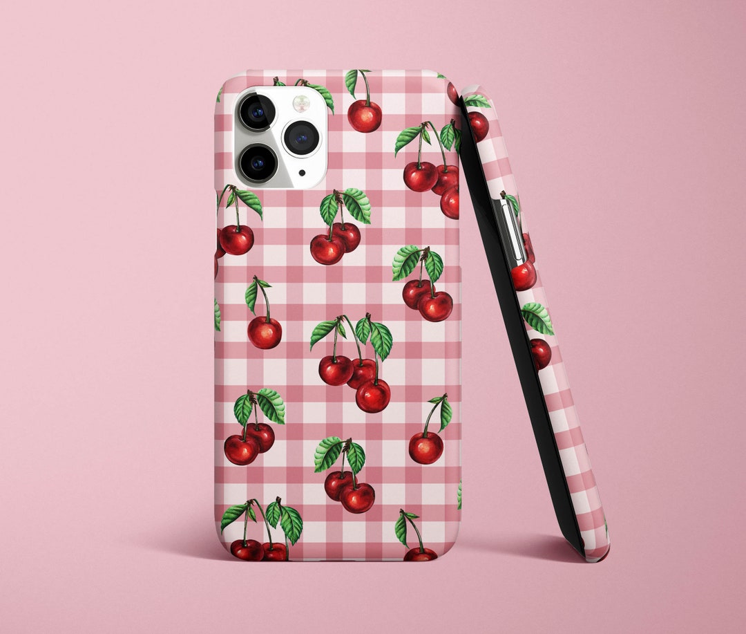 Chery Pink Checkerboard Phone Case Available for iPhone 15 14 13 12 11
