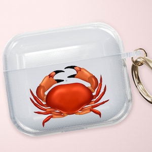 Crab Beach Summer Clear Airpods Case, Airpods Pro, 3rd Gen, Original, 2nd Gen, Airpods 2, Airpods 3, Airpods Pro Airpods Case, Animal, Ocean