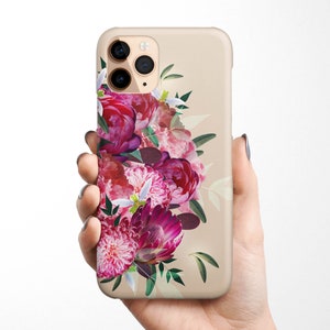 Blush Pink Floral Flowers Mandala Case iPhone 16e 16 15 14 13 12 11 XR Samsung Galaxy S25 S24 S23 S22 S21 elegant, gift for her daisy flower