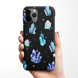 Crystal Phone Case for iPhone 16e 16 15 14 13 12 11 Samsung Galaxy S24 S23 S22 S21 boho case, mineral, stone, spiritual diamond gift