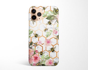 Bee Phone Case available for iPhone 16e 16 15 14 13 12 11 Samsung Galaxy S25 S24 S23 S22 S21, S20 Nature Animal Spring, gift for her