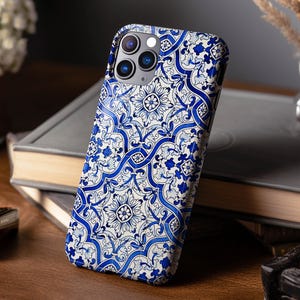 Bohemian Tile Phone Case iPhone 17e 17 16e 16 15 14 13 12 11 MagSafe Samsung S26 S25 S24 S23 S22 S21 Pixel 10 9 mosaic vintage gift idea