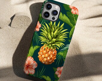 Pineapple Phone Case for iPhone 17e 17 16e 16 15 14 13 12 11 Samsung Galaxy S26 S25 S24 S23, S22, S21, S20, Note 20 Summer, Beach gift idea