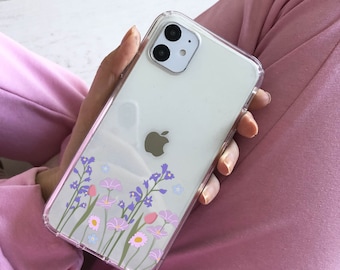 Etui Meadow Flowers Clear Case na iPhone'a 17e 17 16e 16 15 14 13 12 11 Samsung Galaxy S26 S25 S24 S23 S22, S21 Clear Case TPU Hybrid Floral Daisy
