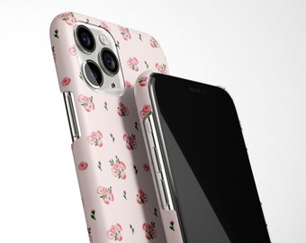 Cottagecore Pink Rose Phone Case iPhone 17e 17 16e 16 15 14 13 12 MagSafe Samsung Galaxy S26 S25 S24 S23 S22 Google Pixel 10 floral spring
