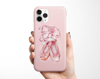 Ballet Shoes Ballerina Phone Case for iPhone 15 14 13 12 11 Samsung Galaxy S24 S23 S22 S21 dance, art, girly, gift for her, dancer, pink
