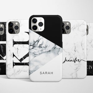 Personalized Custom Name Marble Phone Case iPhone 16e 16 15 14 13 12 11 Samsung Galaxy S25 S24 S23 S22 S21, MagSafe case, Pixel 9 8 custom