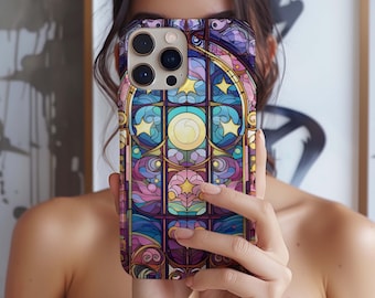Stained Glass Aesthetic Phone Case iPhone 17e 17 16e 16 15 14 13 12 11 MagSafe Samsung Galaxy S26 S25 S24 S23 S22 Google Pixel 10 Gift Idea