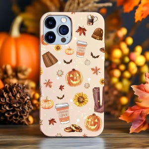 Autumn Mix Phone Case iPhone 17 16e 16 15 14 13 12 11 XS Samsung Galaxy S25 S24 S23 S22, S21, S20 halloween autumn latte, fall gift idea
