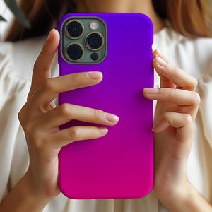 Ombre Phone Case for iPhone 17e 17 16e 16 15 14 13 12 11 Samsung Galaxy S26 S25 S24 S23 S22 S21, S20, Note 20 Purple, pink gift for her