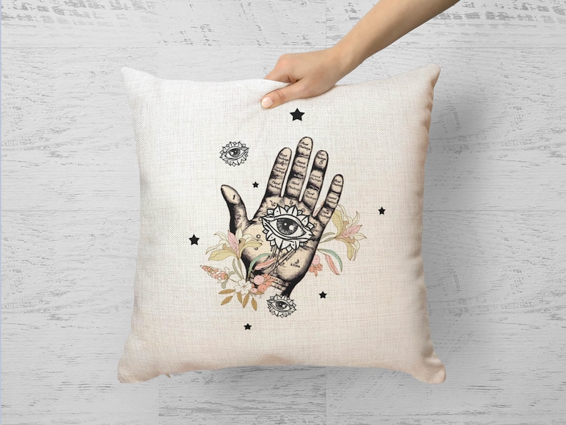Palmistry Pillow Case Custom Pillow Personalized Names Throw Pillow Cover Housewarming Gift Customized Pillow Cover
