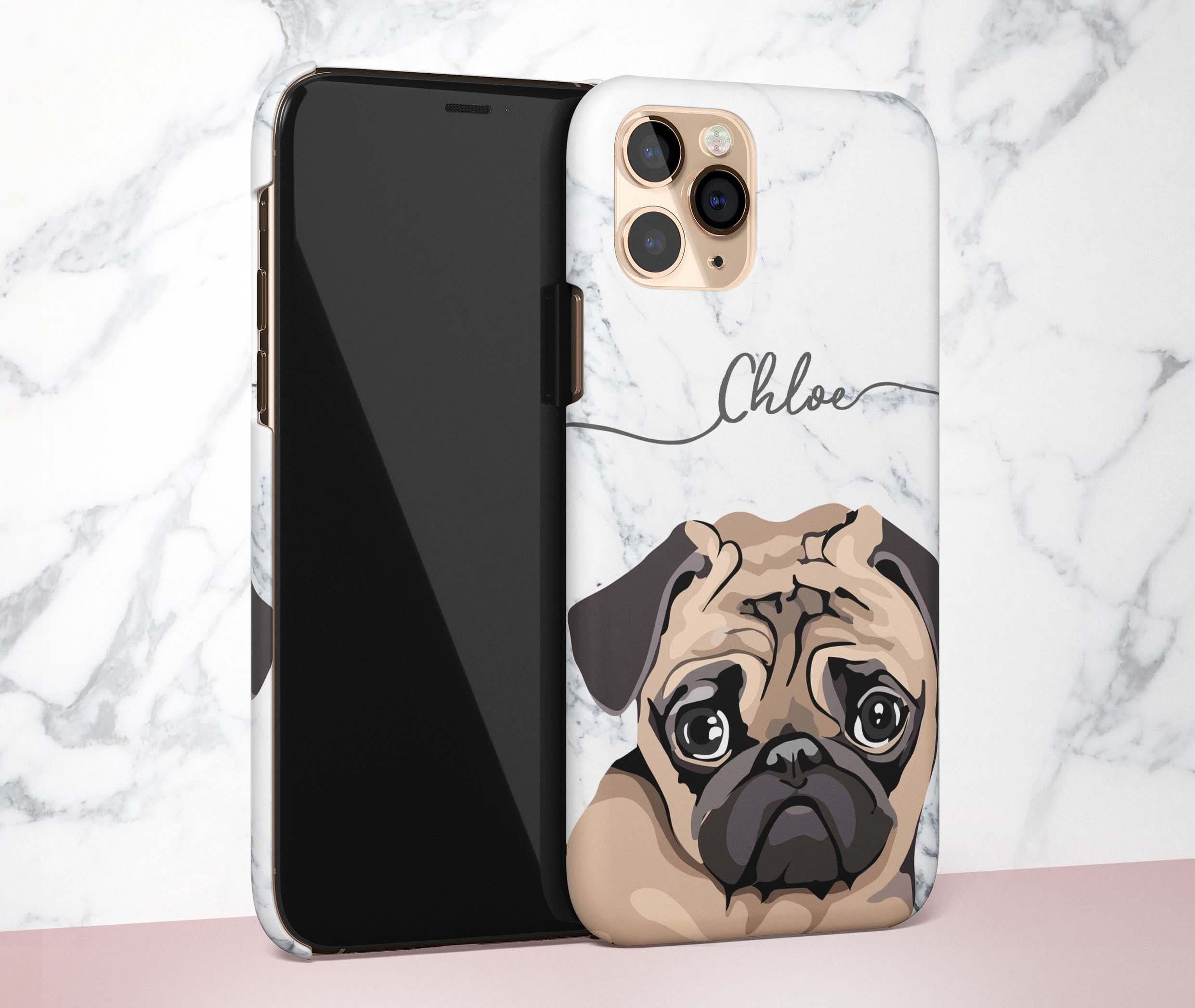 iPhone・スマホケース Society6 Pugs by Yuliya Personalised Custom Name Pug Phone Case for iPhone 16e 16 15