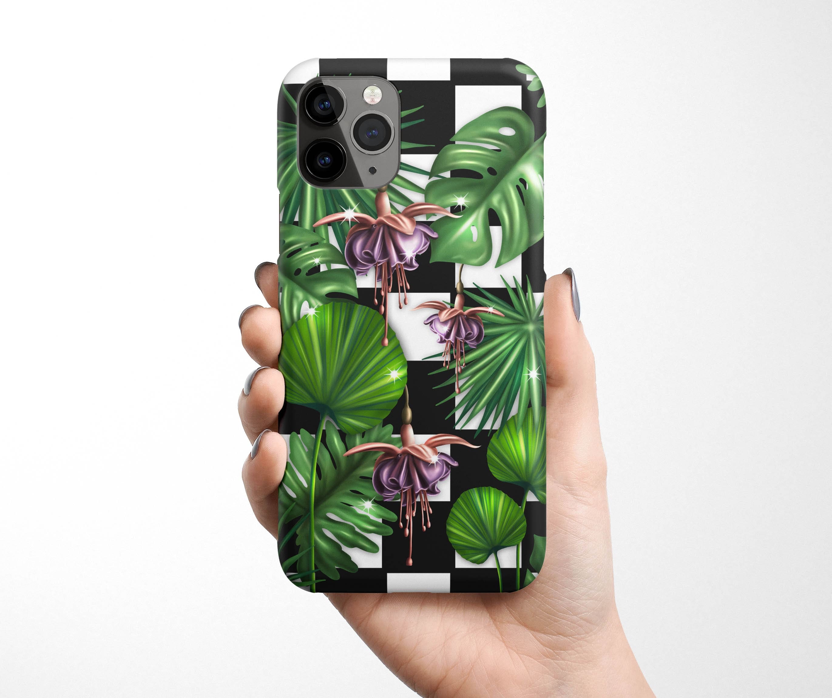Tropical Leaves Phone Case available for iPhone 16e 16 15 14 13 12 Mini, 11 Pro, Samsung Galaxy S25 S24 S23 S22 S21 Plus, S20 gift idea
