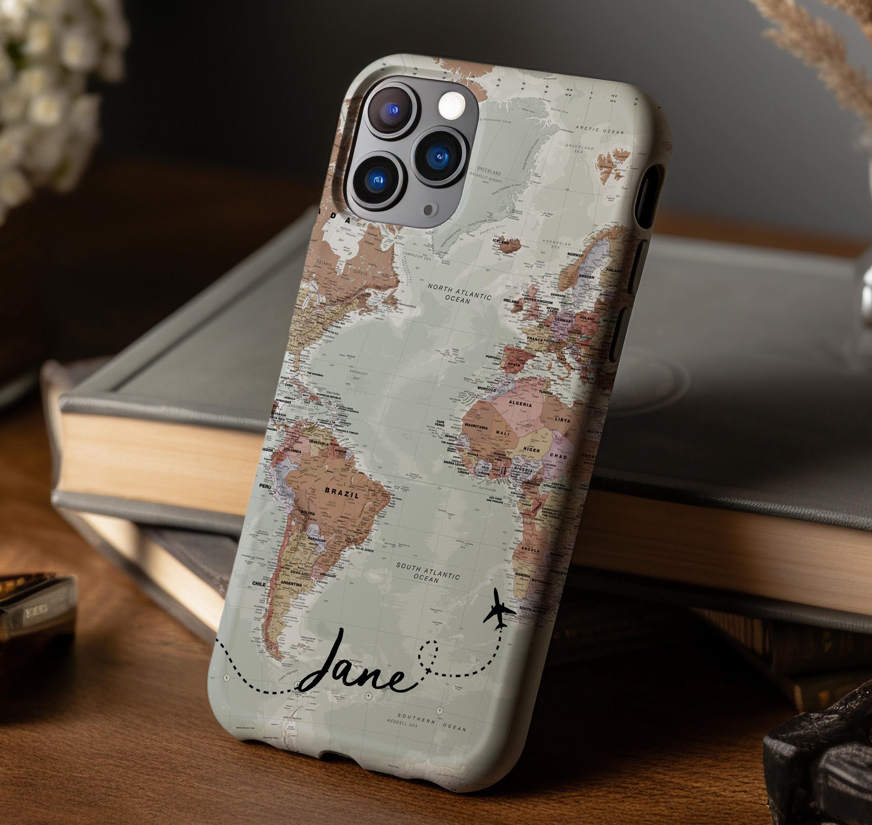 Personalised Custom Name Map Phone Case iPhone 17e 17 16e 16 15 14 13 ...