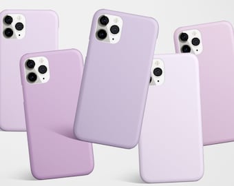 Funda de teléfono color lavanda para iPhone 17e, 17, 16e, 16, 15, 14, 13 y 12, Samsung Galaxy S26, S25, S24, S23 y S22, Google Pixel 10, color lila y morado, degradado, regalo