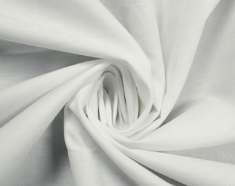 Cotton Poplin Fabric - 100% Cotton(Organic) - White/Ivory/Black - 60" Wide - Perfect For Clothing, Face Mask, Home Décor, Drapery