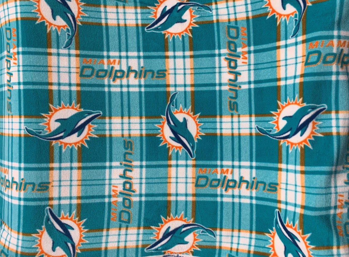Miami Dolphins Fleece Fabric/ NFL Football Fleece Fabric / Etsy