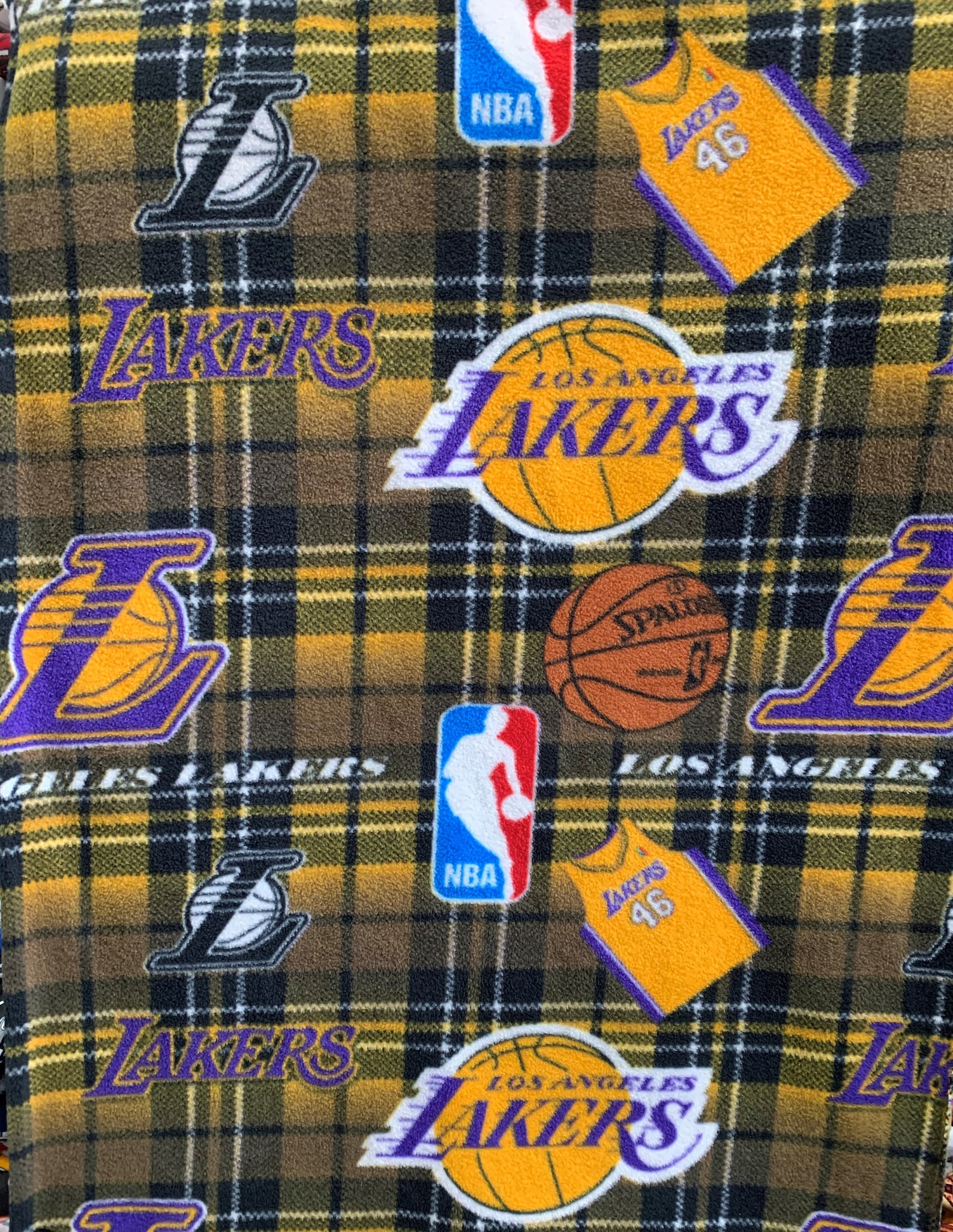 Lakers Fabric Fleece / Los Angeles Lakers NBA Fleece Fabric / Etsy