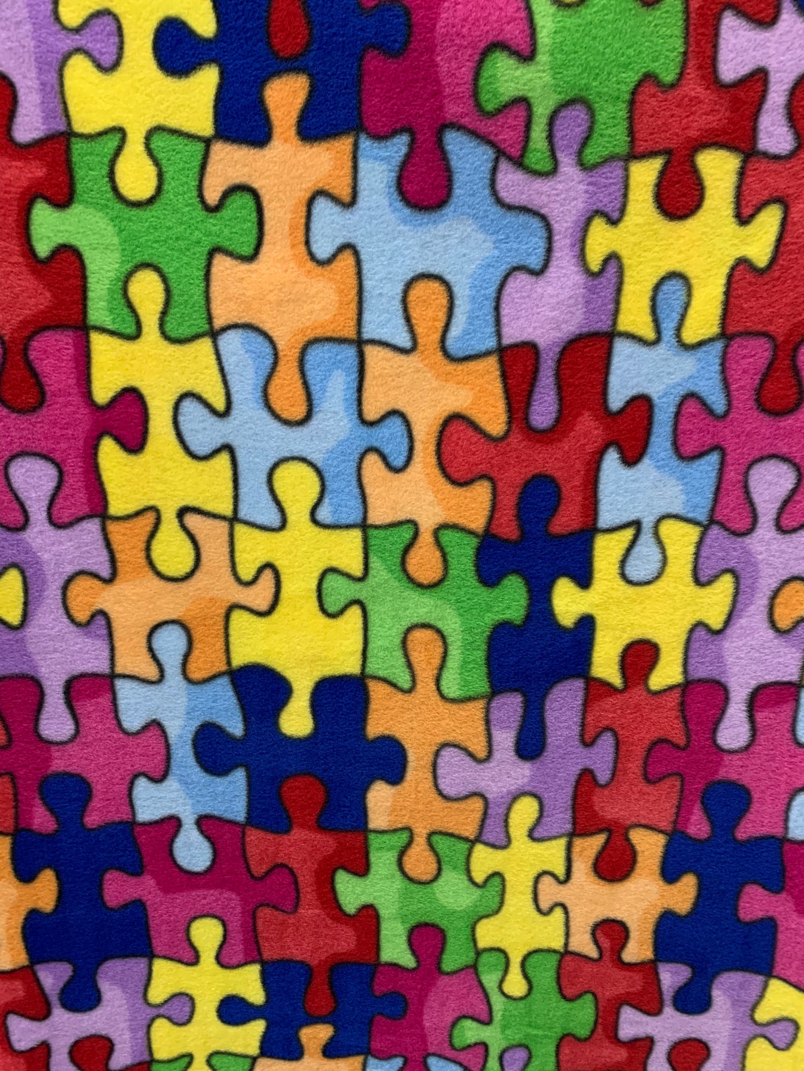 Jigsaw Puzzle Fabric Fleece / Colorful Puzzle Fleece Fabric / Etsy