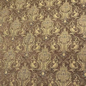 Luxury Chenille Damask Fabric by the Yard, 58” Wide Upholstery Fabric, Heavyweight Curtain Fabric, Baroque Home Decor Textile, Sofa & Pillow image 8