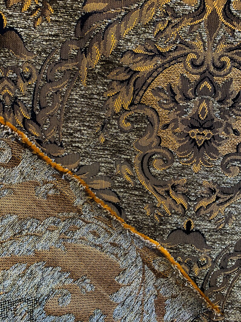 Damask Chenille Upholstery Fabric Sold by the Yard 58 Etsy