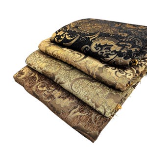 Luxury Chenille Damask Fabric by the Yard, 58” Wide Upholstery Fabric, Heavyweight Curtain Fabric, Baroque Home Decor Textile, Sofa & Pillow image 14