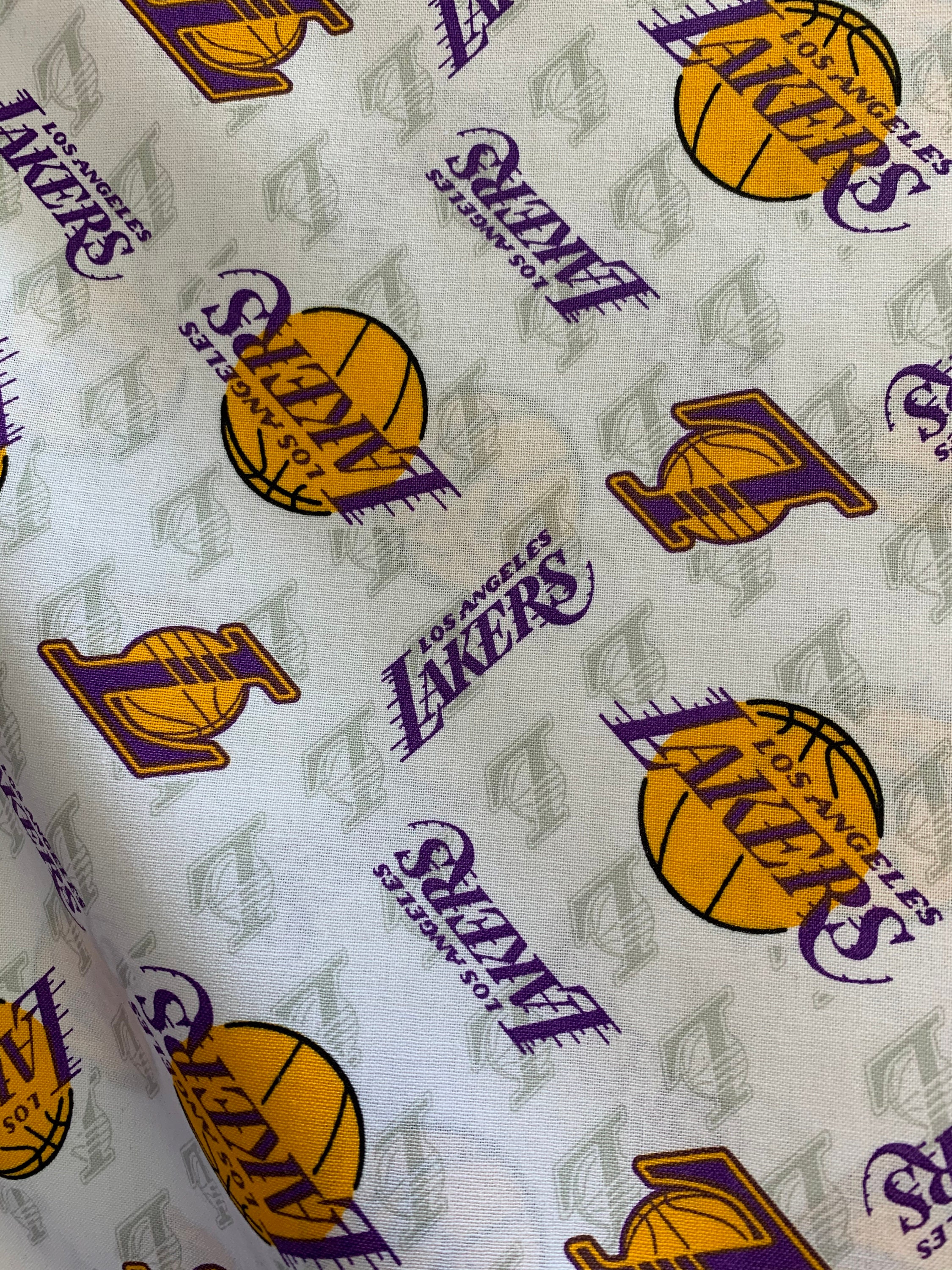 Los Angeles Lakers Cotton Fabric / 100 Cotton Fabric / NBA LA Etsy UK