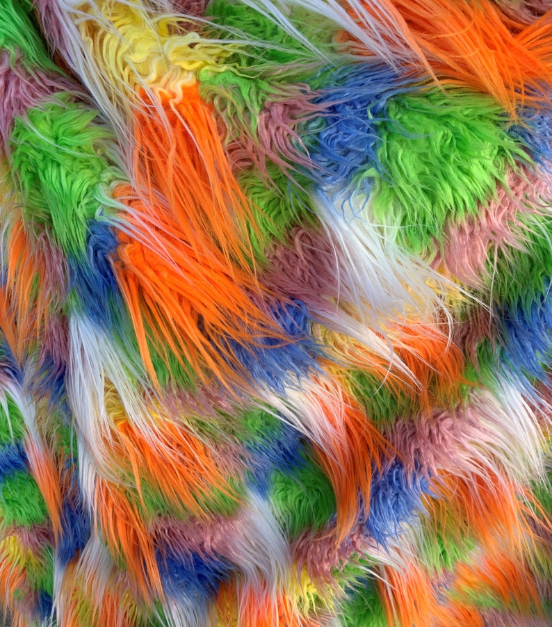 FauxFake Fur 60 Wide Colorful Sold by The Yard Luxury Shag