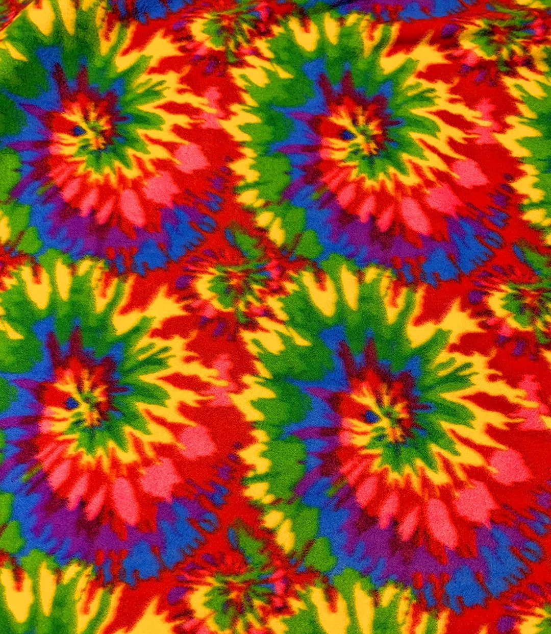 Tie Dye Fleece Fabric / Antipill / Polar Prints Spiral / TIE DYE / 58