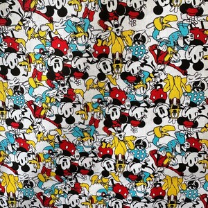 Springs Creative Disney Mickey Mouse & Friends - tkanina bawełniana, 100% bawełny/Sprzedawana na wymiar/Tkanina Disney Classic Cartoon, tkanina dla dzieci