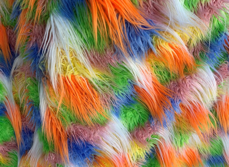 FauxFake Fur 60 Wide Colorful Sold by The Yard Luxury Shag
