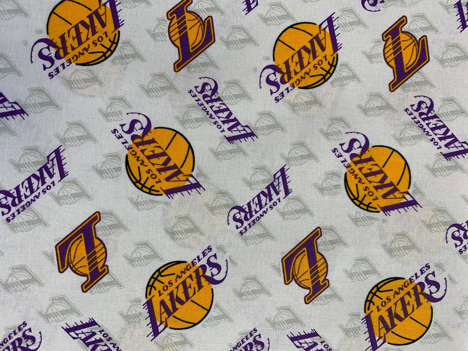 Los Angeles Lakers Cotton Fabric / 100 Cotton Fabric / NBA LA Etsy