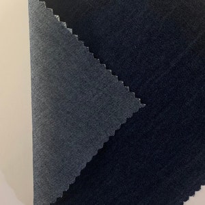 Dark Shade 4oz Lightweight Washed Blue Denim Fabric by Metre