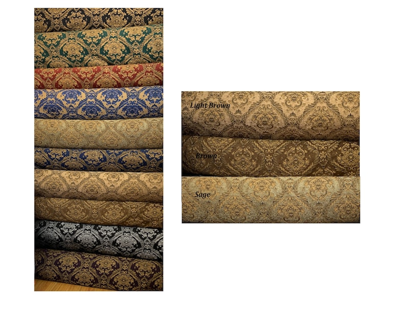 Damask Chenille Upholstery Fabric Sold by the Yard 58 Etsy