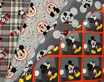 Katoenstof Mickey Mouse, 100% katoen/verkocht op maat gesneden/Disney klassieke cartoonstof, kinderstof/beplating, kinderknutsel