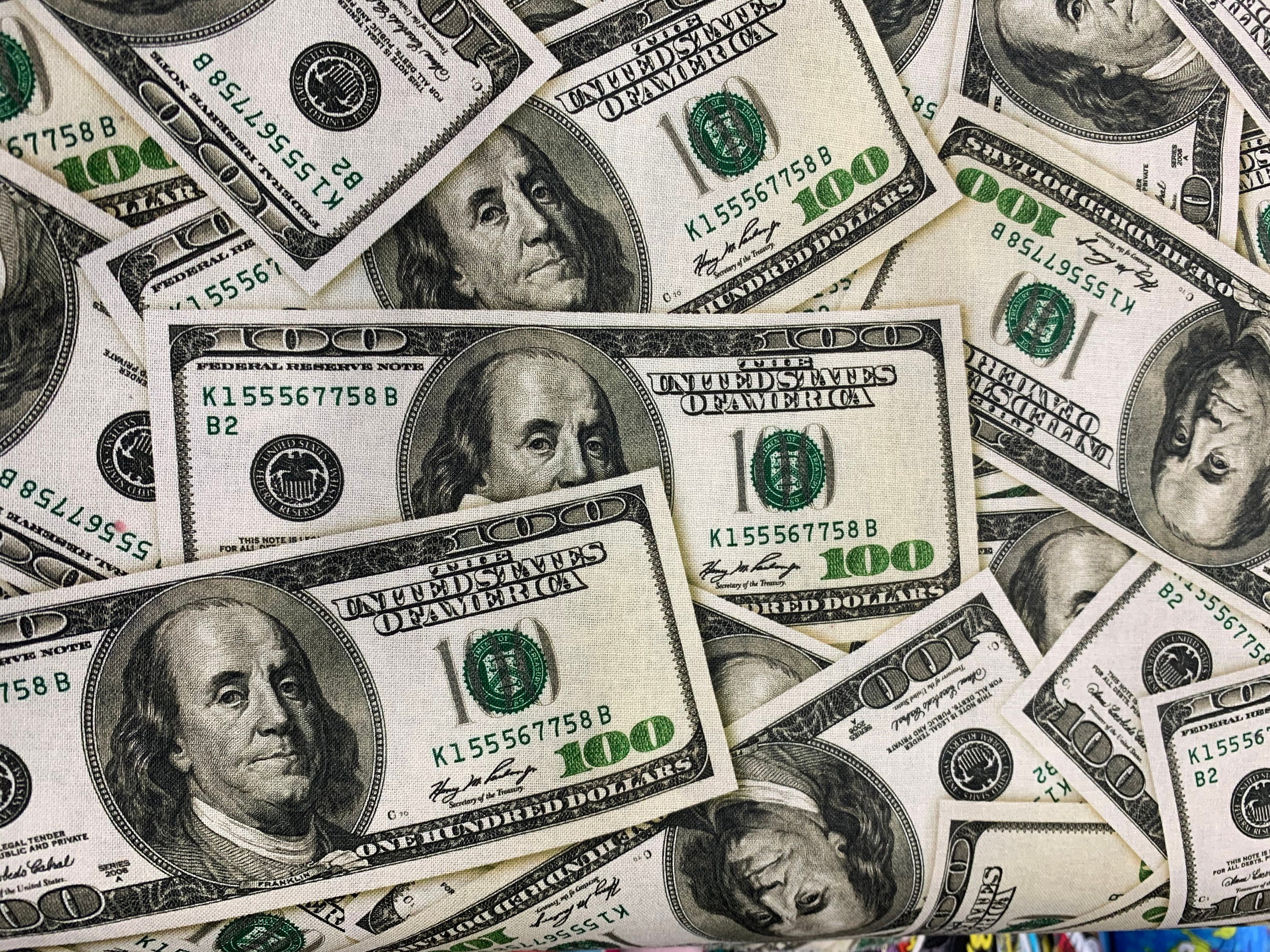 100 Dollar Bill Cotton Fabric / Money Print Fabric / 100 Etsy