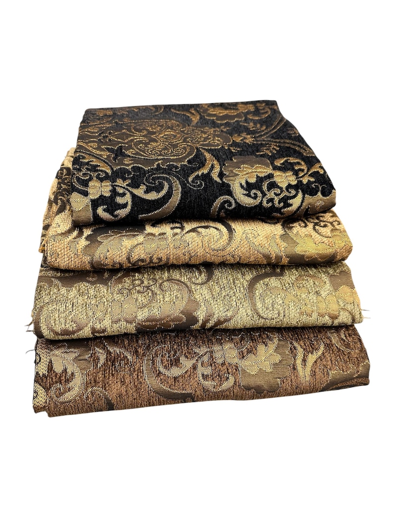 Luxury Chenille Damask Fabric by the Yard, 58” Wide Upholstery Fabric, Heavyweight Curtain Fabric, Baroque Home Decor Textile, Sofa & Pillow image 10