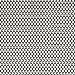 Puede incluir: Tela de malla negra con un patr&oacute;n hexagonal repetitivo.