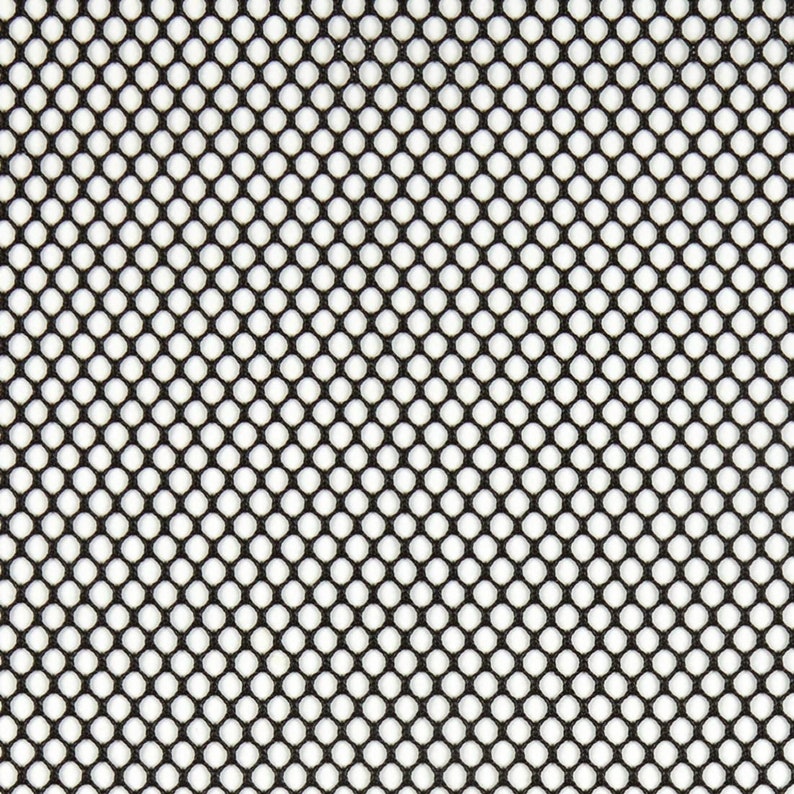 Puede incluir: Tela de malla negra con un patr&oacute;n hexagonal repetitivo.