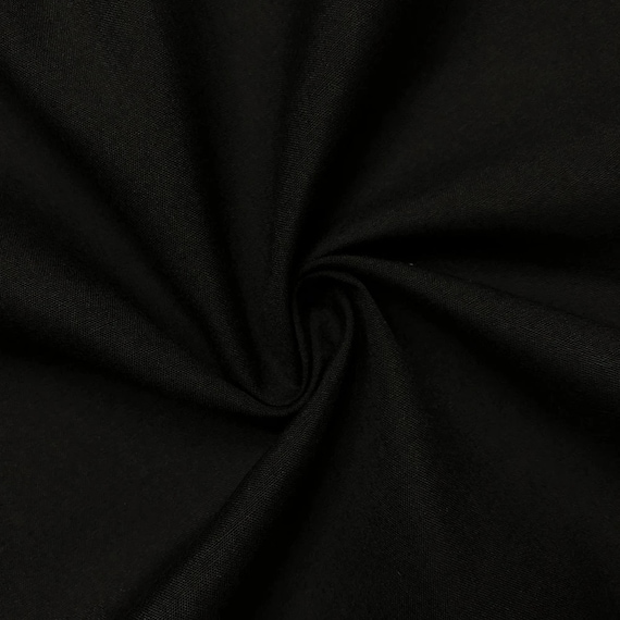 Poly Cotton Fabric By The Yard / Black- White / 60" Wide/ Costumes, Decor, Dresses, Clothing, Sheets, Face Mask, Pillow Cases, Lining