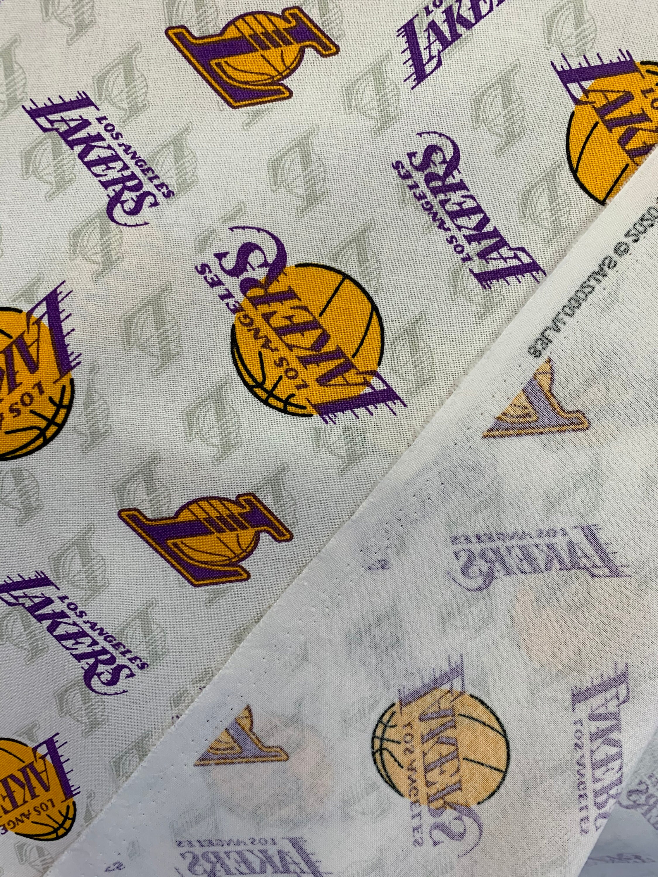 Los Angeles Lakers Cotton Fabric / 100 Cotton Fabric / NBA LA Etsy UK