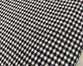 Tela de franela de algodón con estampado de cuadros vichy en blanco y negro, 60" de ancho, se vende cortada a medida, perfecta para mascarillas
