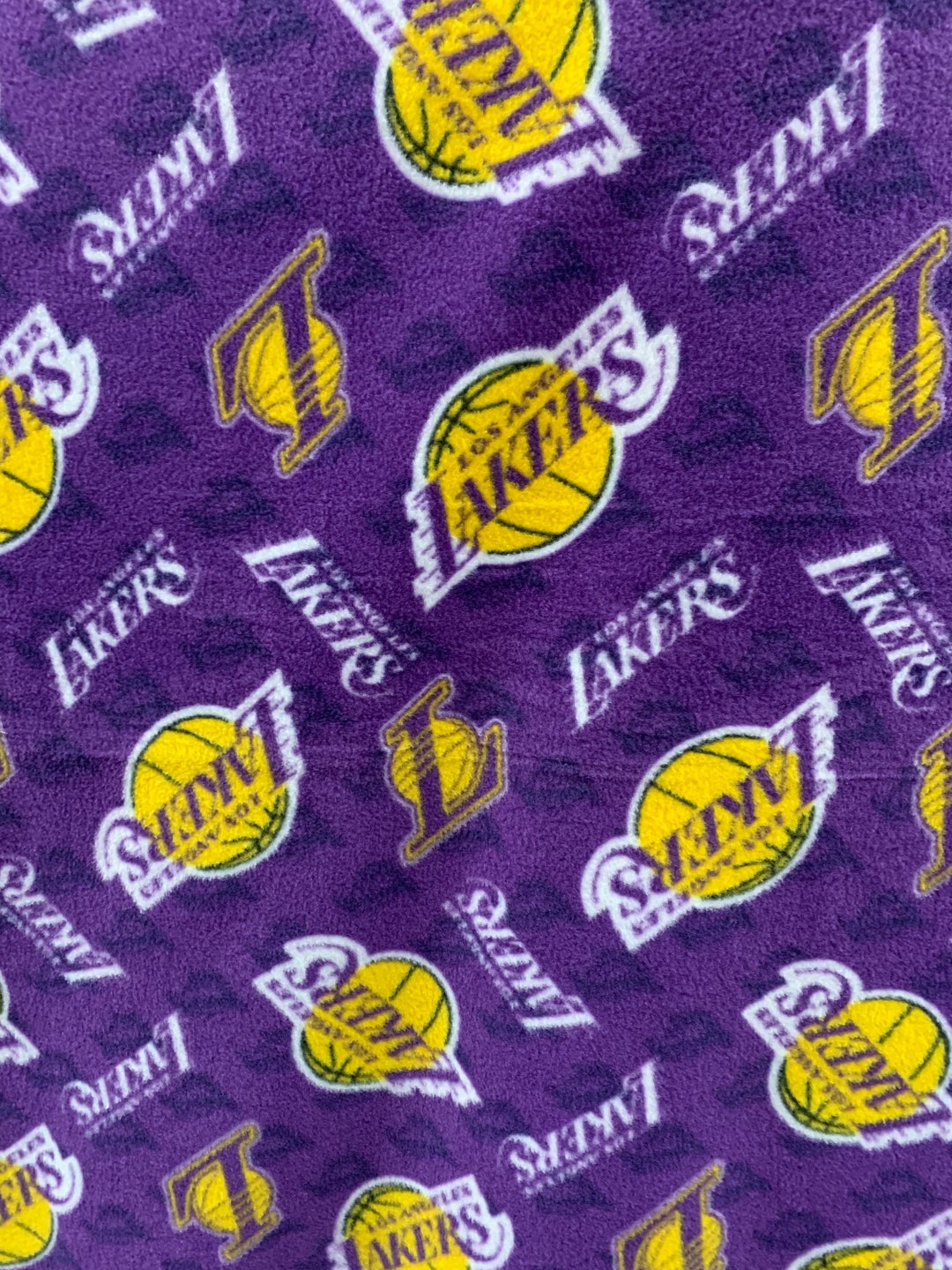 Lakers Fabric Fleece / Los Angeles Lakers NBA Fleece Fabric / Sold by