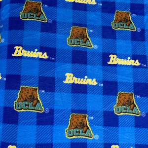 UCLA Bruins Fleece Fabric / UCLA Football Fleece Fabric / Sold By The Yard / 60&quot; Wide /Anti Pill Fleece/ Perfect for Blanket, Bed Spread