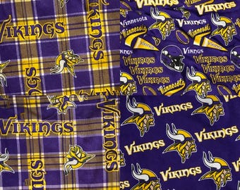 Tela polar de los Minnesota Vikings cortada a medida, tela para manta de los Vikings de la NFL, tela morada de los Minnesota Vikings para mantas con lazos y pijamas