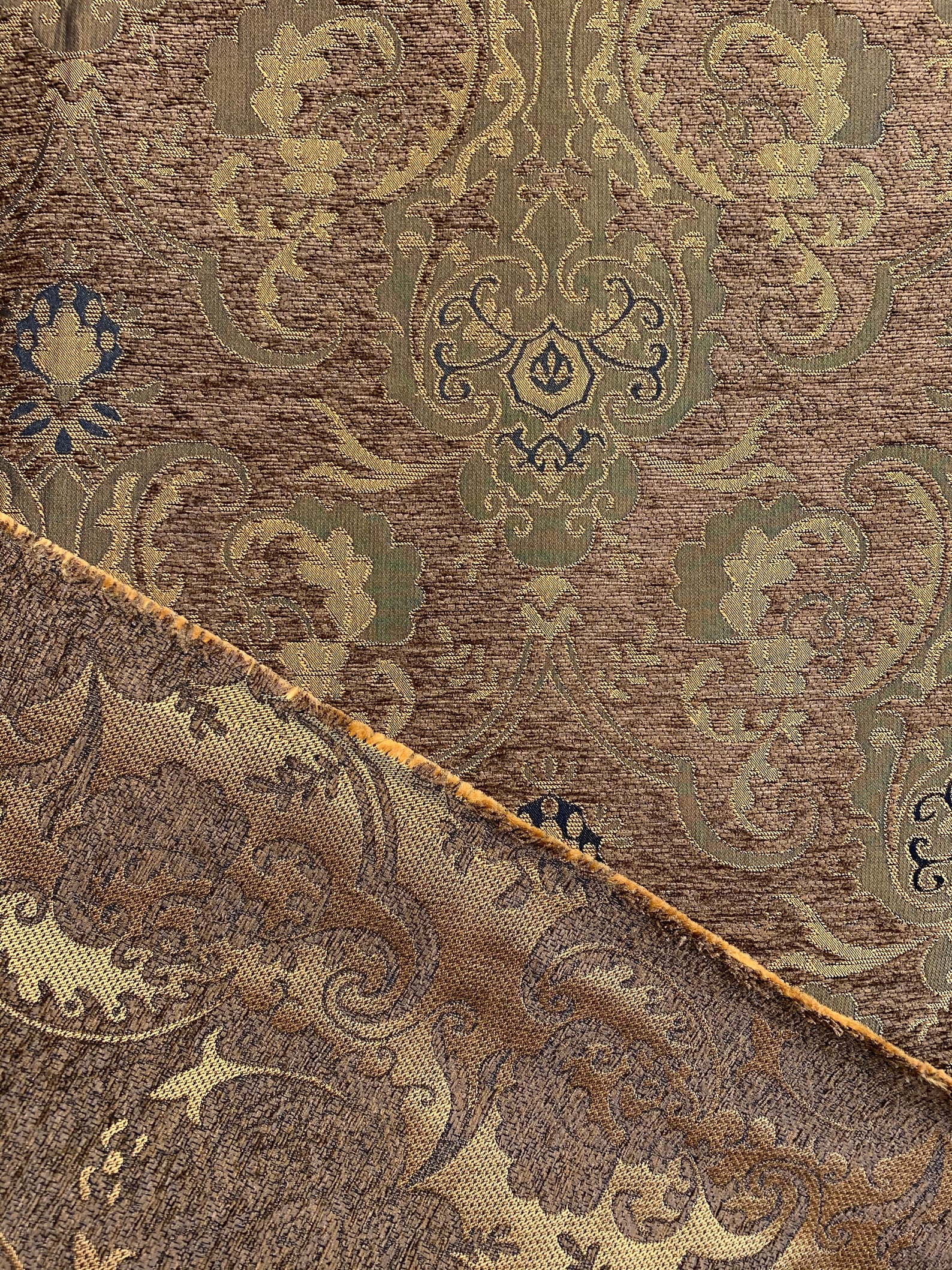 Damask Chenille Upholstery Drapery Fabric Sold by the Etsy