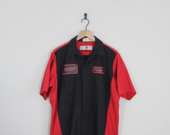 Vintage Twisted Addiction Automotive, Mechanic Utility Shirt, Size Large, Vintage Workwear, Vintage Work Utility Shirt