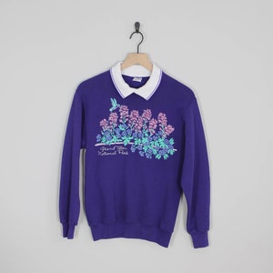 Vintage Collared Grand Teton National Park Purple Sweatshirt, Size Small, Destination Sweatshirt, Travel Sweatshirt, Grandma Sweatshirt