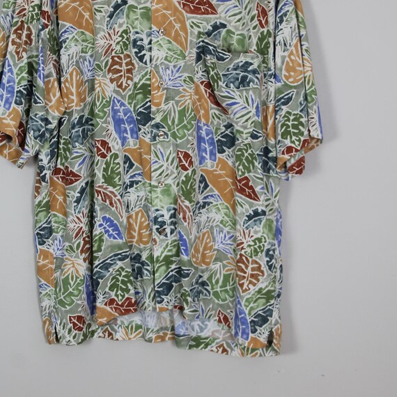 Vintage Green and Red Tropical Palm Pattern Hawai… - image 3